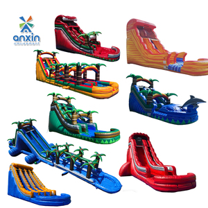 Toboggan aquatique gonflable de qualité commerciale géant avec piscine à jets d'eau pour enfants et adultes, équipement de parc d'attractions extérieur, PVC haute résistance - Product Image 5
