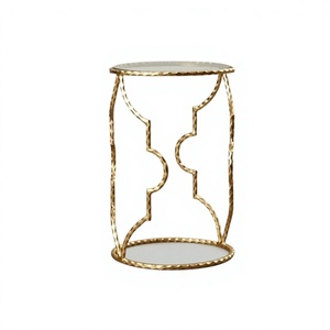 Royal Style New Design <b>Adjustable</b> <b>Height</b> Coffee <b>Table</b> Living Room Aluminium Corner Side <b>Table</b> with Glass Top - Product Image 1
