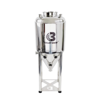 Fermenteur conique Crazy Brew 75L en acier inoxydable 304, cuve de fermentation de bière pour brasserie artisanale avec manomètre