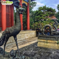 Statue de dragon et de phénix en bronze et laiton de grande taille, classique de la mythologie chinoise, personnalisée