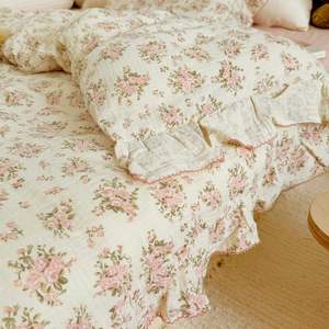 Funda de Edredón de Algodón Muselina con Estampado Floral, Diseño Personalizado OEM ODM, Estilo Princesa Chic, Suave y Transpirable, para Dormitorio de Niñas - Product Image 5