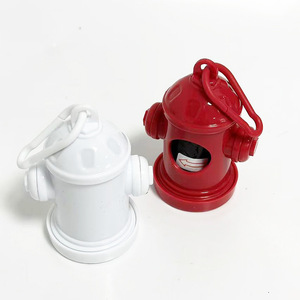 Fire Hydrant Poop Bag Dispenser Plastic Portable Pet Waste Disposal Container Red And White Color Options - Product Image 2