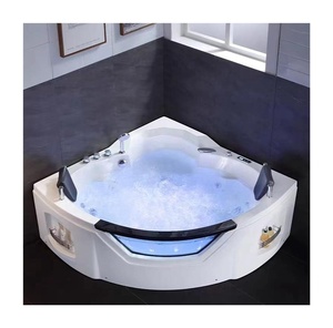 Bañera de Hidromasaje de Esquina con Burbujas Tipo Jacuzzi y Bañera de Hidromasaje para 2 Personas para Baño Interior o Spa Exterior - Product Image 1