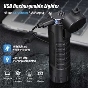 Linterna LED Impermeable de Aleación de Aluminio para Exteriores, Encendedor de Cigarrillos Recargable por USB, 3 Modos, Resistente al Viento, Herramienta para Viajes y Camping - Product Image 5