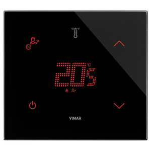 Vimar Hotel 2M Black <b>Thermostat</b> 15.5 Cm Digital Touch <b>Control</b> For Home Automation - Product Image 1