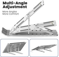 Support d'ordinateur portable ergonomique pliable en aluminium, support de bureau pour ordinateur portable, 6 angles, hauteur réglable, pour Mac Pro