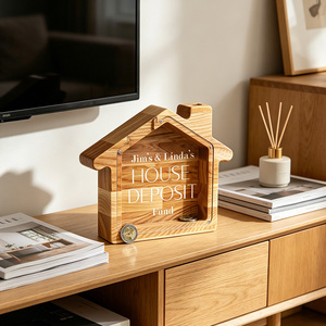 Tirelire personnalisée en forme de maison pour adultes, boîte à monnaie artisanale, tirelire à thème festif, cadeau personnalisé pour agent immobilier - Product Image 2
