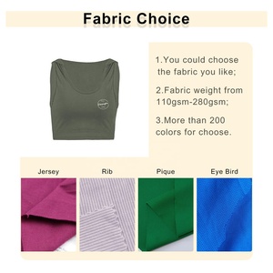 Mùa Hè Mới Tùy Chỉnh Của Phụ Nữ Đen Trùm Đầu In Vest Chất Lượng Cao Cotton Và Spandex Thoáng Khí U-Cổ Crop Top Tank - Product Image 2