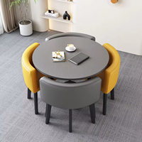 Prix de gros - Ensemble de table à manger extensible moderne et luxueux - 5 pièces - MDF 25 mm - 1 table et 4 chaises en métal - Fabricant de haute qualité