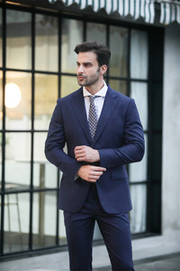 Costume d'affaires en laine pour homme, style classique, coupe ajustée, 2 pièces, sur mesure, tendance, grande taille, plissé, respirant, vente chaude - Product Image 3