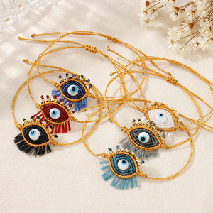 Go2boho el yapımı nazar bilezik kadınlar için ayarlanabilir renkli dokuma dostluk takı toptan makrome bilezik - Product Image 3