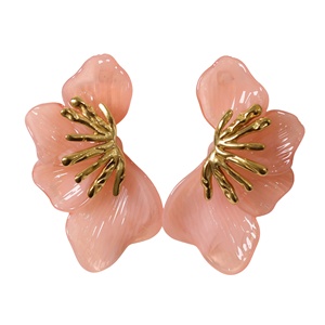 Aretes de Moda ER2601-25F con Diseño de Flor Romántica, Chapados en Oro, de Aleación de Zinc - Product Image 1