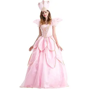 Halloween Fancy Dress Adulto Elegante Deluxe Rosa Fada Madrinha Traje HCTB-006