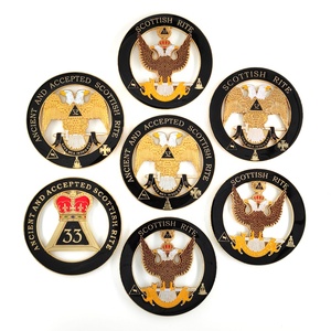 Emblema Masónico <span class=keywords><strong>de</strong></span> Doble Águila del Rito Escocés, 32 Alas Descendentes, Insignia Automotriz <span class=keywords><strong>de</strong></span> 3 Pulgadas, Emblema Masónico para Automóvil del Rito Escocés - Product Image 1