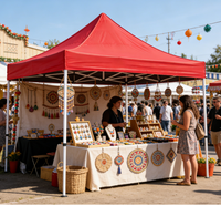 Tonnelle publicitaire pliable télescopique à quatre coins en structure métallique pour stand de promotion, marché, exposition et activités extérieures
