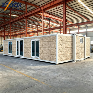 <span class=keywords><strong>Casa</strong></span> Contenedor Expandible <span class=keywords><strong>de</strong></span> 40 pies con Textura <span class=keywords><strong>de</strong></span> Piedra, Villa Modular Prefabricada <span class=keywords><strong>de</strong></span> Doble <span class=keywords><strong>Ala</strong></span>, <span class=keywords><strong>Casa</strong></span> <span class=keywords><strong>de</strong></span> Campo Mediterránea - Product Image 1