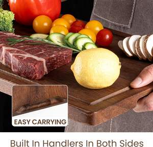 Planche à <span class=keywords><strong>découper</strong></span> <span class=keywords><strong>en</strong></span> <span class=keywords><strong>bois</strong></span> de noyer noir personnalisée 15 x 10 pouces, grande planche à <span class=keywords><strong>découper</strong></span>, planche à <span class=keywords><strong>découper</strong></span> pour boucher, avec rainure et poignée intégrée - Product Image 4