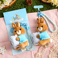 Porte-clés en peluche Peter Rabbit sous licence officielle, adorable lapin en peluche, pendentif doux, vente en gros, cadeau pour enfants, directement de l'usine