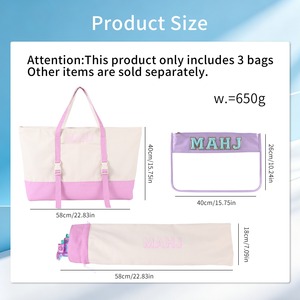 Bolsa de Almacenamiento Personalizada Bordada <span class=keywords><strong>para</strong></span> Mahjong, Bolsa de Lona <span class=keywords><strong>para</strong></span> Tapete de Mahjong, Juego de 3 Bolsas <span class=keywords><strong>para</strong></span> Guardar Fichas de Mahjong Americano - Product Image 2