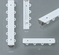 Rail de rideau flexible robuste pour fenêtre en baie à angle arqué, glissage silencieux