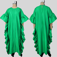 ADR051161 Robe Bubu Tendance, Robes Africaines pour Femmes, Vêtements à Manches Évasées, Robe Plissée à Volants, Robe Ample, Robe de Soirée pour Femmes