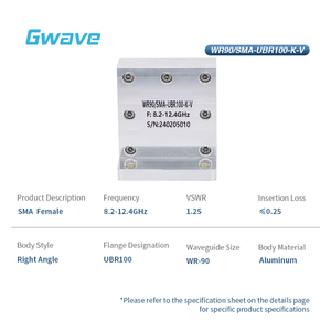 WR-90 để cho ống dẫn sóng góc phải SMA nữ để dỗ dành bộ điều hợp 8.2-12.4Ghz với các bộ phận Viễn Thông mặt bích ubr100 - Product Image 2