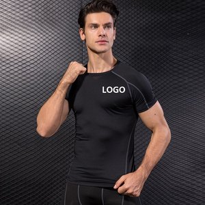 T-Shirt <span class=keywords><strong>da</strong></span> <span class=keywords><strong>Uomo</strong></span> di Alta Qualità per Fitness, Allenamento e Palestra, con Logo Personalizzato, Maglietta a Compressione - Product Image 1