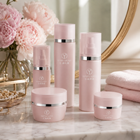 Bouteilles et pots cosmétiques de luxe en verre givré vert avec impression de logo personnalisé, diffuseurs de parfum, 130 ml, 100 ml, 40 ml, 50 g, 30 g