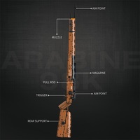 Senapan Sniper 98K Model DIY Militer 104cm, Blok Bangunan Edukatif, Dekorasi, Hadiah Mainan untuk Anak Laki-laki dan Dewasa