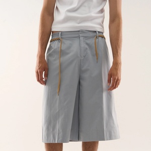 Pantalones Cortos Casuales Personalizados de Algodón Ligero, Estilo Holgado, con Pliegues y Cierre de Cremallera, Tipo Bermuda para Hombre - Product Image 2