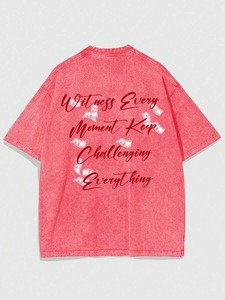 เสื้อยืดโอเวอร์ไซส์ผู้ชาย พิมพ์ลายภาพบุคคล สไตล์สตรีท แขนสั้น คอกลม ผ้าคอตตอนเจอร์ซีย์ - Product Image 3