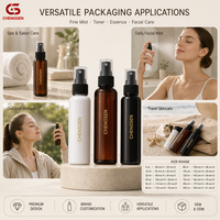 En stock, flacon pulvérisateur à fine brume en plastique PET avec logo personnalisé, 30 ml, 50 ml, 100 ml, 120 ml, 150 ml, 200 ml, 250 ml, 500 ml pour l'emballage cosmétique