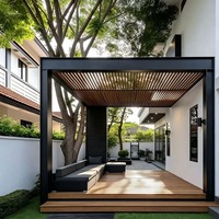 Pergola bioclimatique motorisée en alliage d'aluminium 6063-T5, facile à assembler, abri solaire imperméable pour terrasse de restaurant en bord de mer