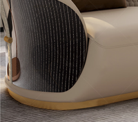 Canapé combiné 123 de luxe minimaliste italien, salon de villa, grand et en cuir véritable, mobilier haut de gamme, cuir de vachette de première qualité