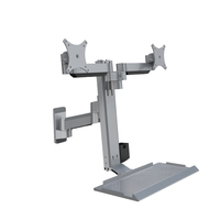 Meisonic T9-MA01KB-HSP-1 Bras de moniteur industriel robuste à fixation murale pour deux écrans, idéal pour les espaces de travail en usine, couleurs personnalisables