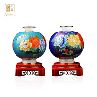Vase en céramique fait main de luxe Design de fleurs écologique incrusté de jade ornement décoratif artistique cadeau d'affaires de bureau à domicile