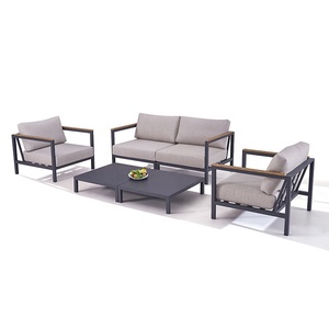 Venta Directa de Fábrica, Juego de Muebles Modernos para Patio, Sofá Seccional en Forma de L para Jardín, Conjunto de Sofás de Esquina de Aluminio para Exteriores - Product Image 4