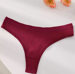 Tanga de Algodón Sexy para Mujer, Tanga de Color Sólido, Tanga Moderna con Tirantes en T para Chicas, 3 Tallas - Product Image 1