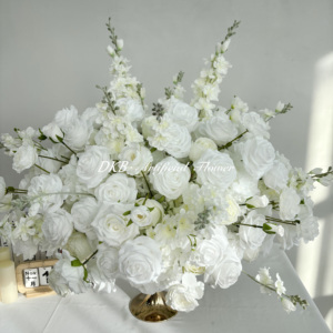 Decoración para Eventos de Boda, Bolas de Flores de Rosas Blancas Redondas, Tacto Real, Centros de Mesa, Bola de Flores - Product Image 3