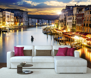 Paysage urbain européen Murale auto-adhésive pour la décoration intérieure Canal de Venise <span class=keywords><strong>Papier</strong></span> <span class=keywords><strong>peint</strong></span> coucher de soleil facile à appliquer - Product Image 6