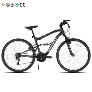 Vélo de montagne tout suspendu BAMCBASE 26 <span class=keywords><strong>pouces</strong></span>, <span class=keywords><strong>cadre</strong></span> en acier carbone, <span class=keywords><strong>18</strong></span> vitesses, freins à double étrier en V, unisexe, adultes - Product Image 1