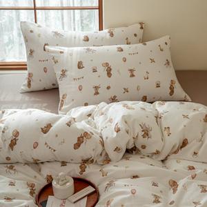 <strong>Duvet</strong> <strong>Cover</strong> <strong>Double</strong> Mesh Layer <strong>Small</strong> Flora Printed 100% Cotton Quilt Digital Printing No Fading Comfortable <strong>Duvet</strong> Bedding Set - Product Image 5