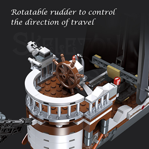 Ensemble de blocs de construction Pirate King <span class=keywords><strong>Skull</strong></span> Rowing Sailboat, décoration de la maison, cadeau pour enfants - Product Image 4