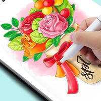 Yalong – ensemble de marqueurs d'art à deux pointes pour enfants, 24 couleurs, fournitures d'art personnalisées pour étudiants, nouvelle collection 2023