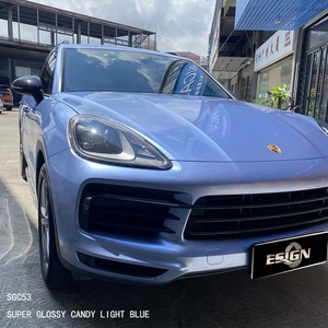 AURORA-Película de vinilo para coche, pegatinas de papel de aluminio, color azul claro, cubierta automotriz personalizada, sin burbujas de aire - Product Image 2