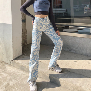 <span class=keywords><strong>2022</strong></span> Venta caliente nueva <span class=keywords><strong>moda</strong></span> mujer Casual pantalones vaqueros sueltos Sexy cintura alta pantalones vaqueros largos para mujeres - Product Image 4