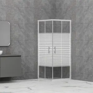 现代浴室简易淋浴玻璃小屋浴缸便携式蒸汽把手玻璃门拉手滑动淋浴房