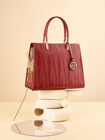 Sac à main pour femme en cuir de vachette pleine fleur gaufré, grand cabas élégant pour le bureau, avec bandoulière amovible et réglable