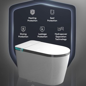 Big U Widened Seat Ring Floor Mounted Intelligent Water Closet Bathroom Ceramic Automatic Toilet Seat Smart Toilet Bowl - Product Image 5