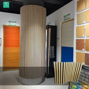 TianGe ses yalıtımı ses emici malzeme Mdf Pet akustik ahşap sergi duvarı panelleri